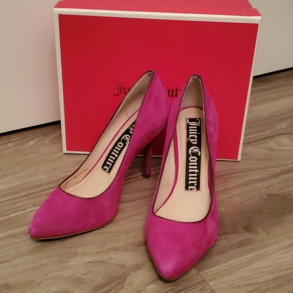 Juicy Couture Shoes - Juicy Couture Fuschia Suede Heels Only Worn Once!